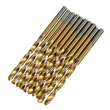 Drillpro 100pcs 1.5mm - 10mm Titanium Coated Drill Bit Set High Speed Steel Manual Twist Drill Bits