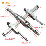 Adjustable 30-130mm/30-200mm Circle Hole Saw Drill Bit Cutter Kit DIY Tool