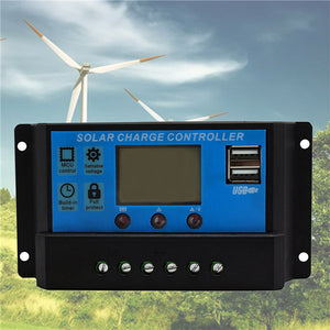 10/20/30A USB Solar Panel Battery Regulator Charge Intelligent Controller 12/24V