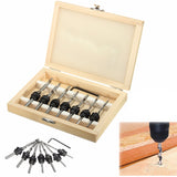 7pcs Countersink Drill Bit Set Tapered Stop Collar Wood Hole Screw Kit for Woodworking