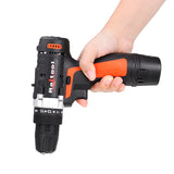 Raitool 12V/24V Lithium Battery Power Drill Cordless Rechargeable 2 Speed Electric Drill