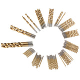 Drillpro 100pcs 1.5mm - 10mm Titanium Coated Drill Bit Set High Speed Steel Manual Twist Drill Bits