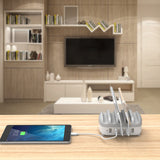 NTONPOWER NUK-5P 5 Ports USB Charger Desktop Dock Station 2.4A Smart Charging with Phone Holder