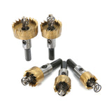 Drillpro 5pcs HSS 6542 Titanium Coated Hole Sawtooth HSS Hole Saw Cutter Drill Bit Set 16/18.5/20/25/30mm