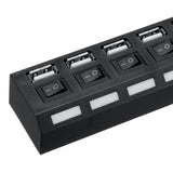 7 Port USB 2.0 HUB Splitter Switch Battery Box For LEGO LED Light Installing