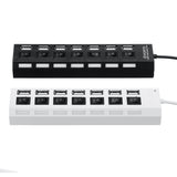 7 Port USB 2.0 HUB Splitter Switch Battery Box For LEGO LED Light Installing