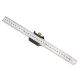 Woodworking Aluminum Alloy Metric and Inch 45 90 Degree Line Scribe Ruler Positioning Measuring Ruler 300mm Marking T-Ruler Woodworking Tool