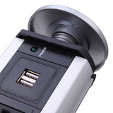 USA Plug 3/4/5/6 Power 2 charge USB Hidden Kitchen Table Pop Up Electrical Socket 