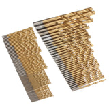 Drillpro 100pcs 1.5mm - 10mm Titanium Coated Drill Bit Set High Speed Steel Manual Twist Drill Bits