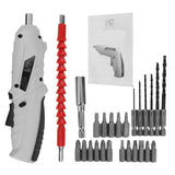 Wireless Electric Screwdriver USB Rechargeable Rotating Multi-grip Mode Electric Drill Tool with LED Light 