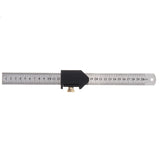 Woodworking Aluminum Alloy Metric and Inch 45 90 Degree Line Scribe Ruler Positioning Measuring Ruler 300mm Marking T-Ruler Woodworking Tool