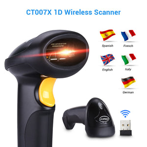 CT007X Handheld Wirelress Laser Barcode Scanner USB 2.4G 10m Wired 1D Bar Code reader leitor lector codigo de barra Terminal