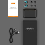 New Hot HBQ Q32 TWS Earbuds Ture Wireless Bluetooth Double Earphones Twins Earpieces Stereo Music Headset For iPhone 8 Plus