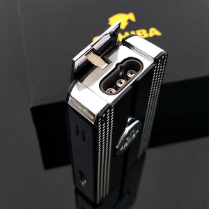 COHIBA 3 Torch Jet Cigarette Lighter Cool Black Windproof Series Gas Butane Cigar Cigarette Lighter With a Gift Box