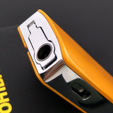 COHIBA Lighter Metal 3 JET TORCH Blue FLAME Lighter Gas inflatable Cigar Lighter with Built-in Cigar Puncher, Gift Box