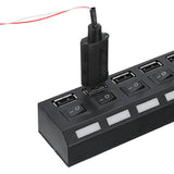 7 Port USB 2.0 HUB Splitter Switch Battery Box For LEGO LED Light Installing