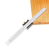 Woodworking Aluminum Alloy Metric and Inch 45 90 Degree Line Scribe Ruler Positioning Measuring Ruler 300mm Marking T-Ruler Woodworking Tool