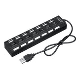 7 Port USB 2.0 HUB Splitter Switch Battery Box For LEGO LED Light Installing