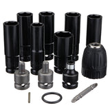 12 in 1 Electric Wrench Hex Socket Head Set Kit Electric Wrench Adapter 6 Sleeve