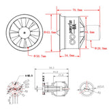 HTIRC 50mm 11 Blades Ducted Fan EDF Unit With 3S D2627 4900KV Brushless Motor For RC Airplane 