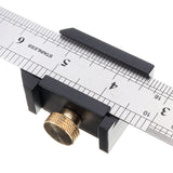 Woodworking Aluminum Alloy Metric and Inch 45 90 Degree Line Scribe Ruler Positioning Measuring Ruler 300mm Marking T-Ruler Woodworking Tool