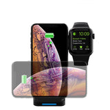 10W Dual Coils Qi Wireless Charger Fast Charging + Watch Holder For Qi-enabled Smart Phone iPhone Samsung Apple Watch 