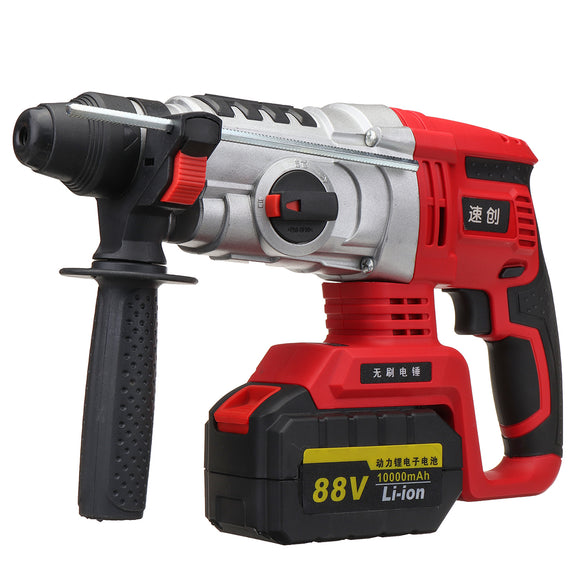 68V/88V Electric Brushless Hammer Cordless Power Impact Drill with Lithium Battery US