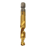 Drillpro 6pcs M3-M10 Combination Drill Tap Bit Set HSS 6542 Titanium Coated Deburr Countersink Bits