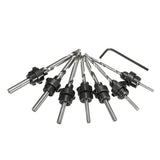 7pcs Countersink Drill Bit Set Tapered Stop Collar Wood Hole Screw Kit for Woodworking