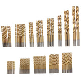 Drillpro 100pcs 1.5mm - 10mm Titanium Coated Drill Bit Set High Speed Steel Manual Twist Drill Bits