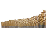 Drillpro 100pcs 1.5mm - 10mm Titanium Coated Drill Bit Set High Speed Steel Manual Twist Drill Bits