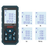 DTAPE DT50 DT80 DT100 DT120 2.0 Inch Backlight LCD Screen Digital Laser Rangefinder Distance Meter Single Continuous Area/Volume/Pythagorean Measurement 50m 80m 100m 120m