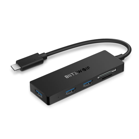 BlitzWolf® BW-TH4 5-in-1 Type-C to 3-Port USB 3.0 SD TF Card Reader Data Hub 