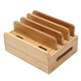 Bamboo Multi-device Phone Holder Charging Dock Stand Holder Tablet Stand for Smartphone Tablet