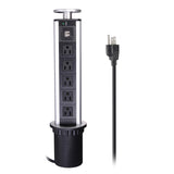 USA Plug 3/4/5/6 Power 2 charge USB Hidden Kitchen Table Pop Up Electrical Socket 