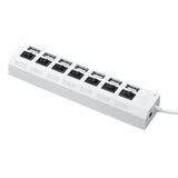 7 Port USB 2.0 HUB Splitter Switch Battery Box For LEGO LED Light Installing