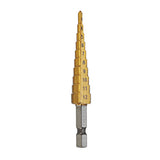 Drillpro 3Pcs 1/4 Inch Hex Shank HSS Titanium Coated Step Drill Bit Set 3-12/4-12/4-20mm